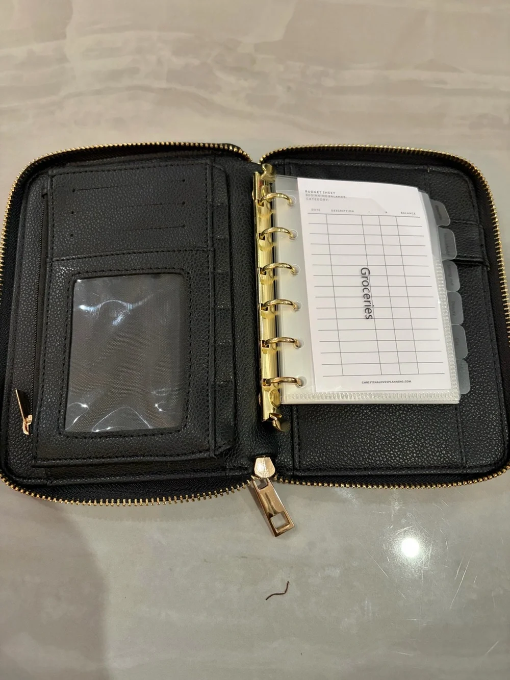 Black Zipper Pocket Planner from Christina Loves Planning
